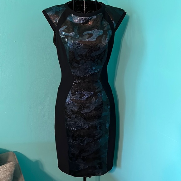 ted baker black sequin dress Sequin Embellished Velvet Shift Dress | Audriyy